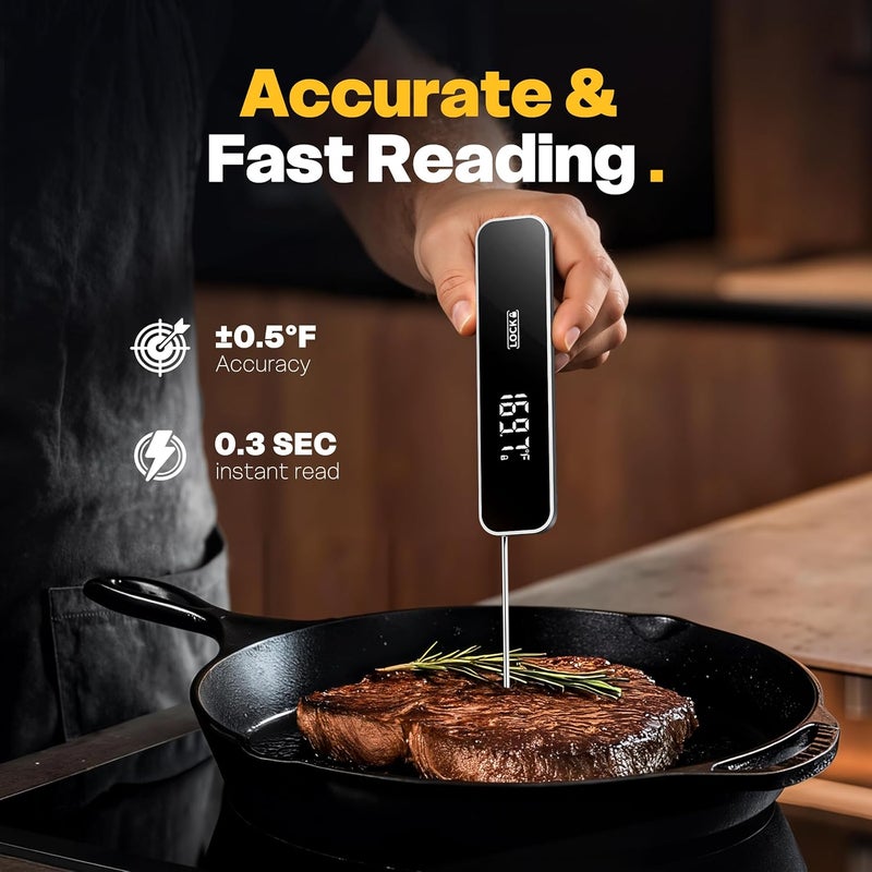 KAMDKI 0.3S Professional Instant Read Meat Thermometer – Digital Food Thermometer for Cooking, Grilling, BBQ, Candy, Air Fryer, Griddle – Kitchen Gadget Essentials & Gift for Him - Image 2